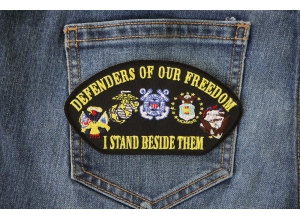 Cap Defenders Of Our Freedom I Stand Beside Them Patch | US Military Veteran Patches